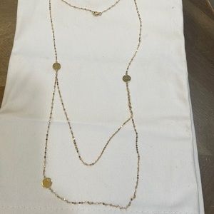 Lana double strand 14k Gold disk necklace